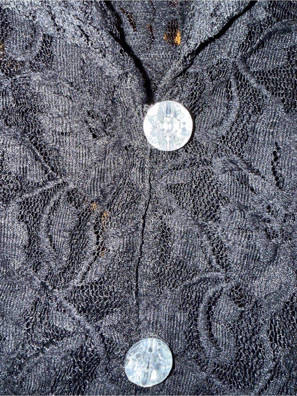 RXB Black collared Lace Button-Front Women's Top size m - Picture 2 of 5
